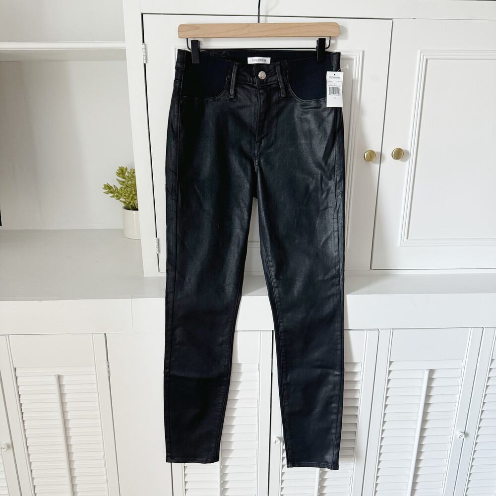 NWT Good American Good Mama Coated Side Inserts Skinny Jeans Size 28/6